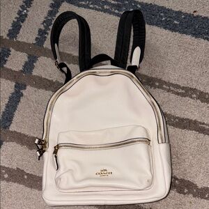 White Leather Backpack